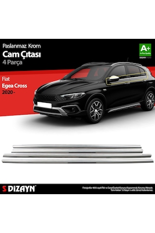 S-Dizayn  Fiat Egea Cross Krom Cam Çıtası 4 Prç. 2020 Üzeri
