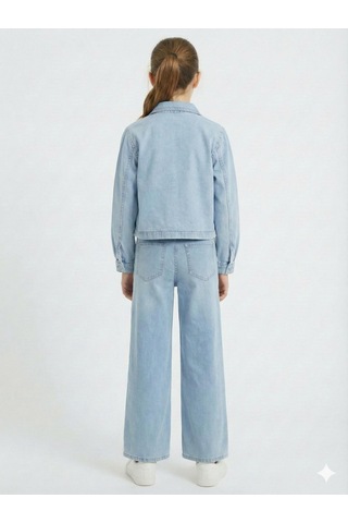 Xo Kids Kız Çocuk 3lü Alt Üst Kombin Takmı 8-14 Yaş Set0498 Mavi