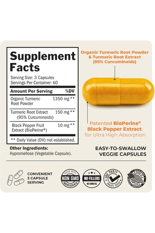 Bioschwartz Turmeric Curcumin With Bio.pe.rine 1500 Mg 180 Kapsül 60 Serving