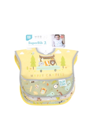 Bumkins Superbib Önlük 3'Lü Paket - Happy Campers Çok Renkli