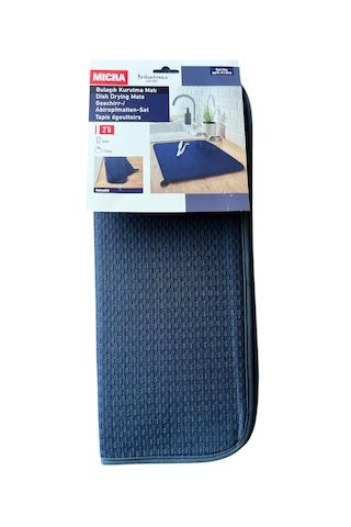 Bulaşık Matı Süper Emici Bulaşık Kurutma Matı 44x36cm Tezgah Üstü Bulaşık Matı, 2'li Set Lacivert