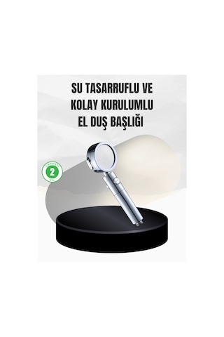 Kolay Montajlı 3 Modlu Yüksek Basınç Duş Başlığı Renkli