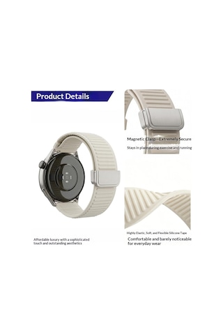 Huawei Watch Gt 6/5/4/3/2 Pro 46mm Ultimate Se Elite Kordon Magnetli Çizgili Ayarlanır Silikon Band Str-85