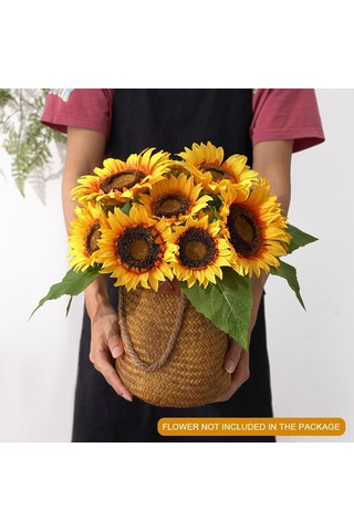 Ximistore9 Deniz Çimeninden El Yapımı Sepet - Ev Dekorasyonu, Çeşitli Ambarlama, Taşınabilir, Doğa Estetiği Sağlar