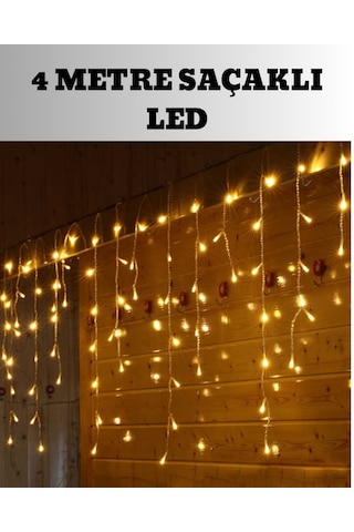 4 Metre Şelale Led Işık Perdesi Dekoratif Çokrenkli
