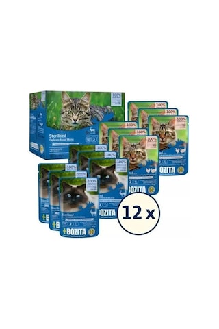Bozita Kısırlaştırılmış Sos İçinde Yaş Kedi Maması Multibox 12x85 Gr