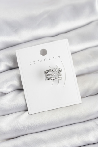 Gümüş Renk Zirkon Taşlı Pirinç Kıkırdak Earcuff Küpe Açık Gold