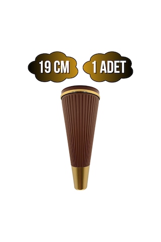 Cihan Desenli 19cm Plastik Ayak Mobilya Masa Ve Dolap Ayağı 19cm Kahverengi - Altın 1 Adet Kahverengi