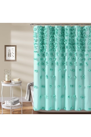 Lush Decor Riley Duş Perdesi, 182,88 Cm X 182,88 Cm, Aqua 000 Açık Krem