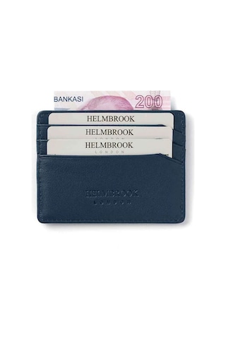 Drew Erkek Deri İnce Tasarım Kartlık Lacivert