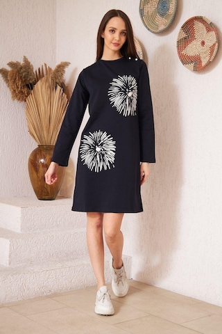 Darlin Moda Lacivert Düğme Detaylı Tunik DM60346 Lacivert