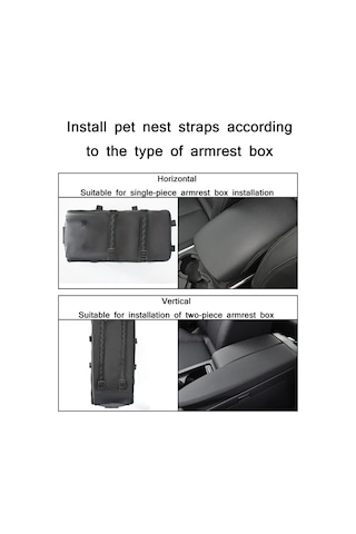 Cbtx Araç Merkezi Kontrol Koltuğu Pet Taşınabilir Yatak Pedi, Renk: Kare Gri+yaz Mat 42x20x22cm