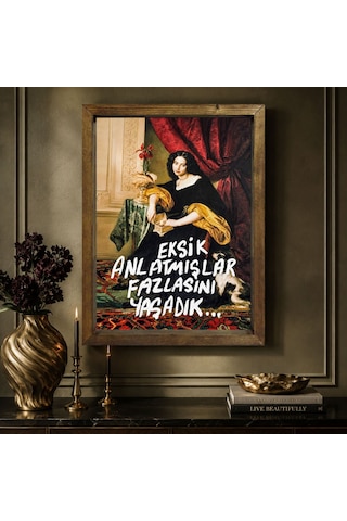 Bk Gift Vintage Klasik Sanat Esprili Sözlü Masif Ahşap Çerçeveli Dekoratif Tablo - 1