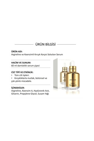 Jomtam Argireline ve Koenzim İçerikli Kırışıklık Karşıtı Solution Serum 60 ML