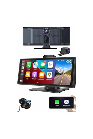 Hubrendy Tekno Android Ve İos Uyumlu Ön Arka Çift Kameralı Araç Ekranı Dokunmatik Carplay