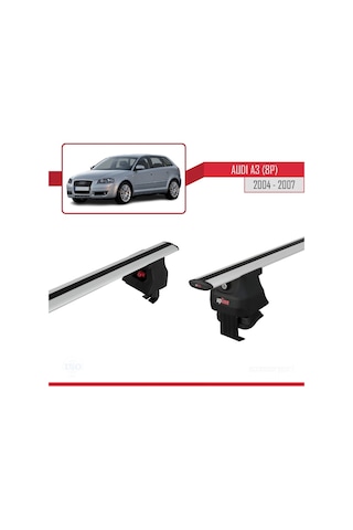 Audi A3 8p 2004-2007 Arası İle Uyumlu Ace-4 Ara Atkı Tavan Barı Gri