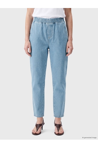 Lcw Comfort İndigo Beli Lastikli Kadın Jean Pantolon