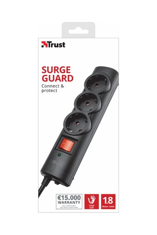 Trust Surge Guard 21056 3'lü Siyah Akım Korumalı Priz