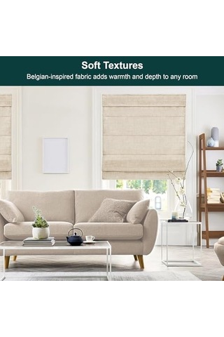 Rmbf3164 Kablosuz Katlamalı Tonlar, Çapraz Modern Kumaş Şelale Pencere Rulosu İşlemi, 78,9 Cm G X 162,2 Cm Y, Belç Genel
