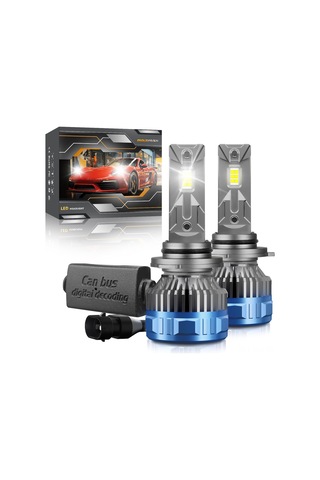 Xindoker P16 Led Araba Farı 60w 60000lm 6000k: 12000rpm Hidrolik Fanlı, 50v Akıllı Isı Kontrol, Ip67 Su Geçirmez 9006 Çiftli Set