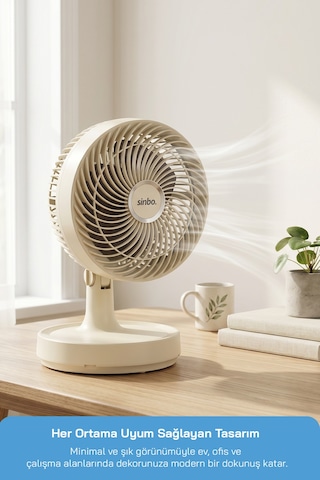 Sinbo Sf-7703 Kompakt Mini Masaüstü Fan Sessiz Vantilatör