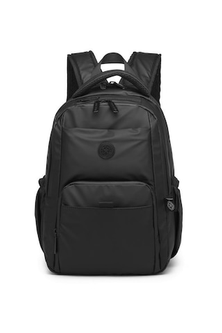 Smart Bags Gumi Kumaş Uniseks Orta Boy Sırt Çantası 8672 01 Siyah