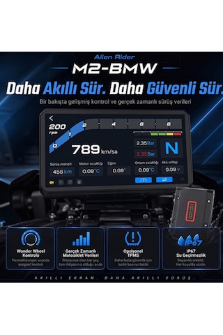 Alienrider M2-bmw 6.2 İnç Akıllı Motosiklet Ekranı - Wonder Wheel - Android Auto Siyah