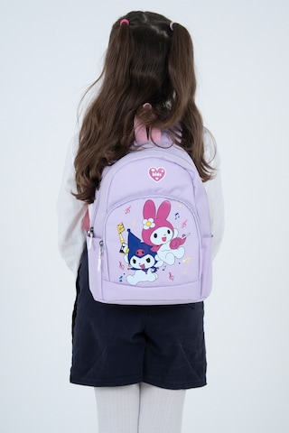 Açık Mor My Melody & Kuromi Figürlü Kız Çocuk Anaokulu Sırt Çantası Müzik Temalı Kreş Çantası Lila