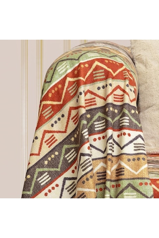 Latuda Concept Softmicro Boho Etnik Desenli Mikrofiber Koltuk Örtüsü Ve Tv Battaniyesi, Koltuk Şalı, Kaymaz 130x180 Genel