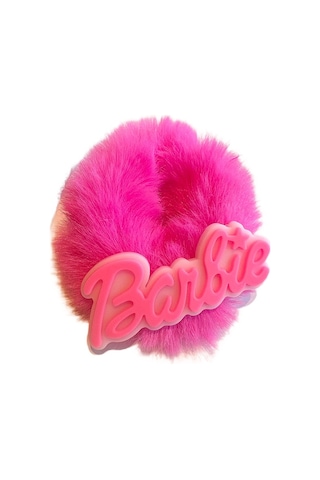 Schulzz Barbie Peluş Tüylü Çember Lastik Toka Pembe