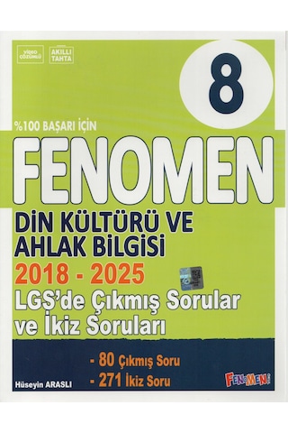Fenomen 8. Sınıf Çıkmış Sorular Ve İkiz Sorular İnkılap Tarihi+din Kültürü+ingilizce 2018-2025 Ve Hediye Soru Bankası