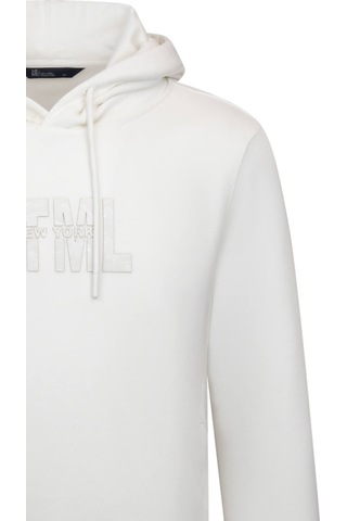 Hatemoğlu Beyaz Regular Fit Pamuklu Kapüşonlu Kanguru Cepli Sweatshirt 30250 Beyaz