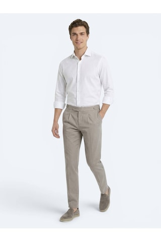 Kip Beyaz Slim Fit Uzun Dokuma Klasik %100 Pamuk Gömlek
