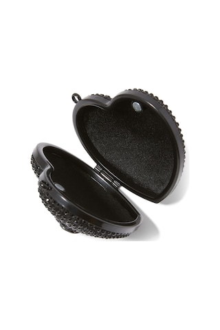 Kurt Geiger Micro Heart Clutch Bag, Kalp Şekilli Mini Zincirli Çanta Tek Boy Kadın Tasarımı Siyah