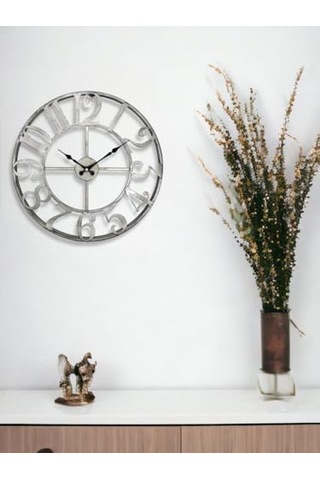 Rakamlı Metal 40 Cm Duvar Saati Gri Genel