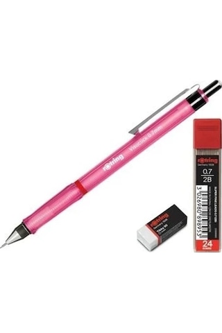 Rotring Visuclick 0.7 Uçlu Kalem Seti Uç ve Silgi Pembe N11.2081