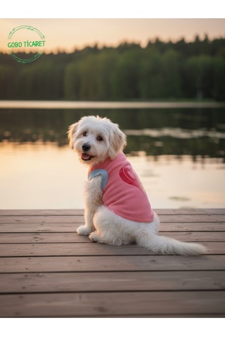 Yumuşacık Şeker Pembe Kedi Ve Köpek Kıyafeti Elbisesi Love Baskılı - Xs, S, M, L Beden