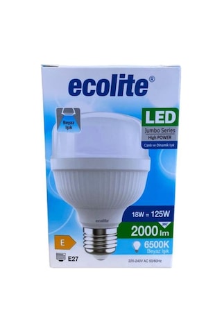 Ecolite 18w 125w Jumbo Led Ampul 6500k Beyaz Işık E27 Duylu