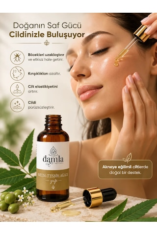 Biodamla Natural Neem Tesbih Ağacı Yağı 10 Ml
