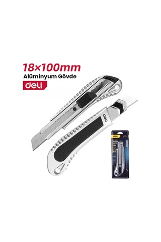 Delı Profesyonel Alüminyum Alaşımlı Maket Bıçağı 18mm