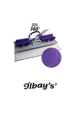 İlbay's Mikrofiber Mandallı Yer Mopu Mor + Yedek Mop