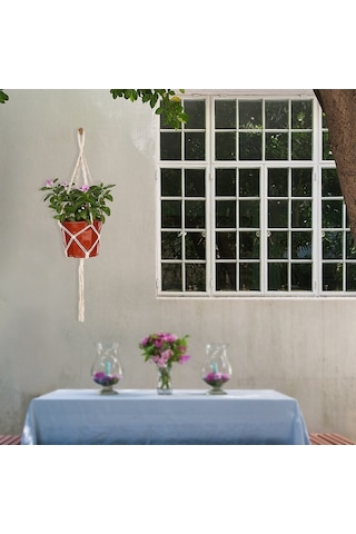 Ulzyvf Reedark Pamuk Makrome İp Ev Dekoru Bitki Askısı Asılı 80-85cm - Cz