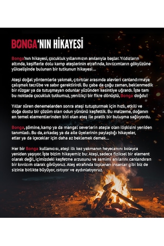 Bonga Mangal Ve Ateş Tutuşturucu 10 Adet 140 GR - Jel Ve Çıra Alternatifi Doğal Odun Yünü