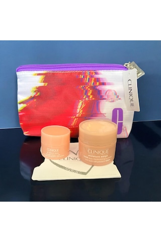 Clinique Makyaj Çantası + Göz Kremi + Nemlendirici Krem