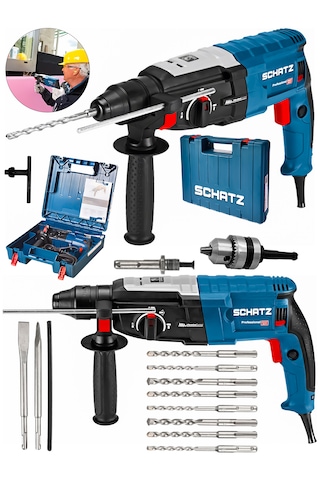 Schatz Profesyonel 850w Metal Şanzıman 2-28mm Kırıcı Delici Hilti Elektrikli Darbeli Matkap + 10 Uç