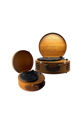 Pikap Crownwell Lion Ahşap Klasik Plak Çalar Bluetooth Usb Sd Kart Okuyuculu Standart