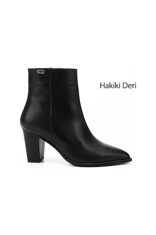 Gönderi(R) Gönderi R Kadın Siyah Fermuarlı Sivri Burun Hakiki Deri Bot Dkzb61357407 Siyah