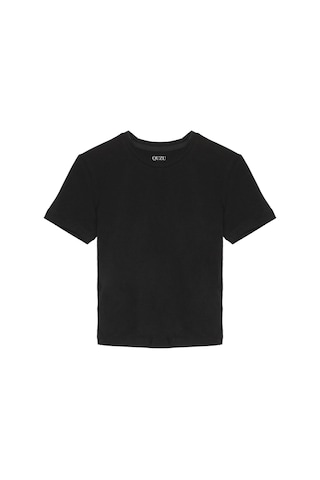 Bisiklet Yaka Basic T-shirt Siyah Siyah
