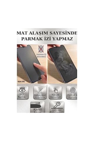 Samsung S24 Fe Uyumlu Samsung Galaxy S24 Fe Mat Ekran Koruyucu Mat Ekran Koruyucu Nano Tam Kaplar