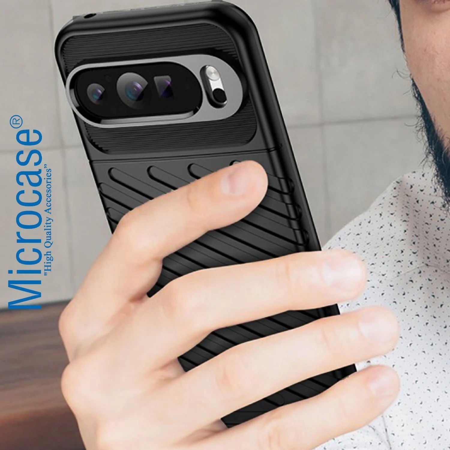 Microcase Google Pixel 10 Pro Xl İle Uyumlu Thunder Serisi Darbeye Dayanıklı Silikon Kılıf - Siyah Al3421 Siyah
